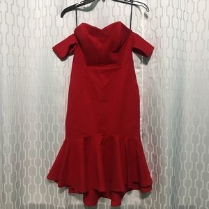 Red F21 Off the Shoulder Dress